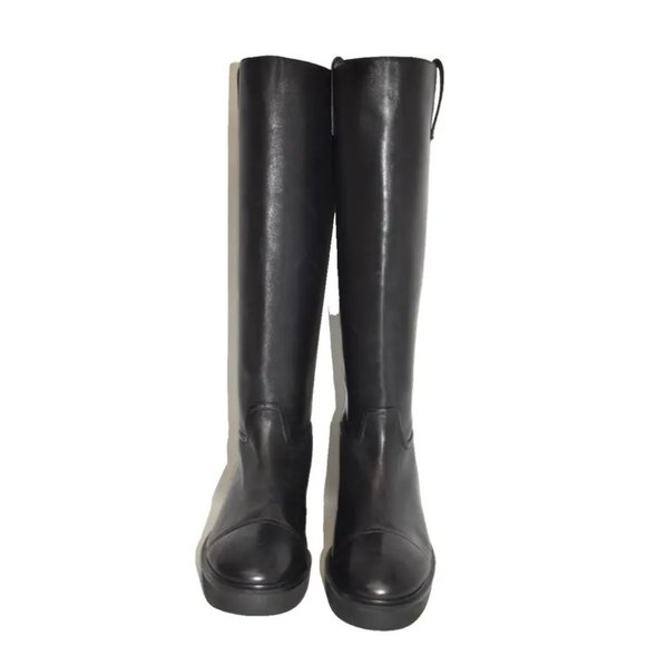 $900 STUART WEITZMAN Henley CAP TOE Knee-High Boot BLACK LEATHER 8.5 (PB32) - Picture 3 of 8